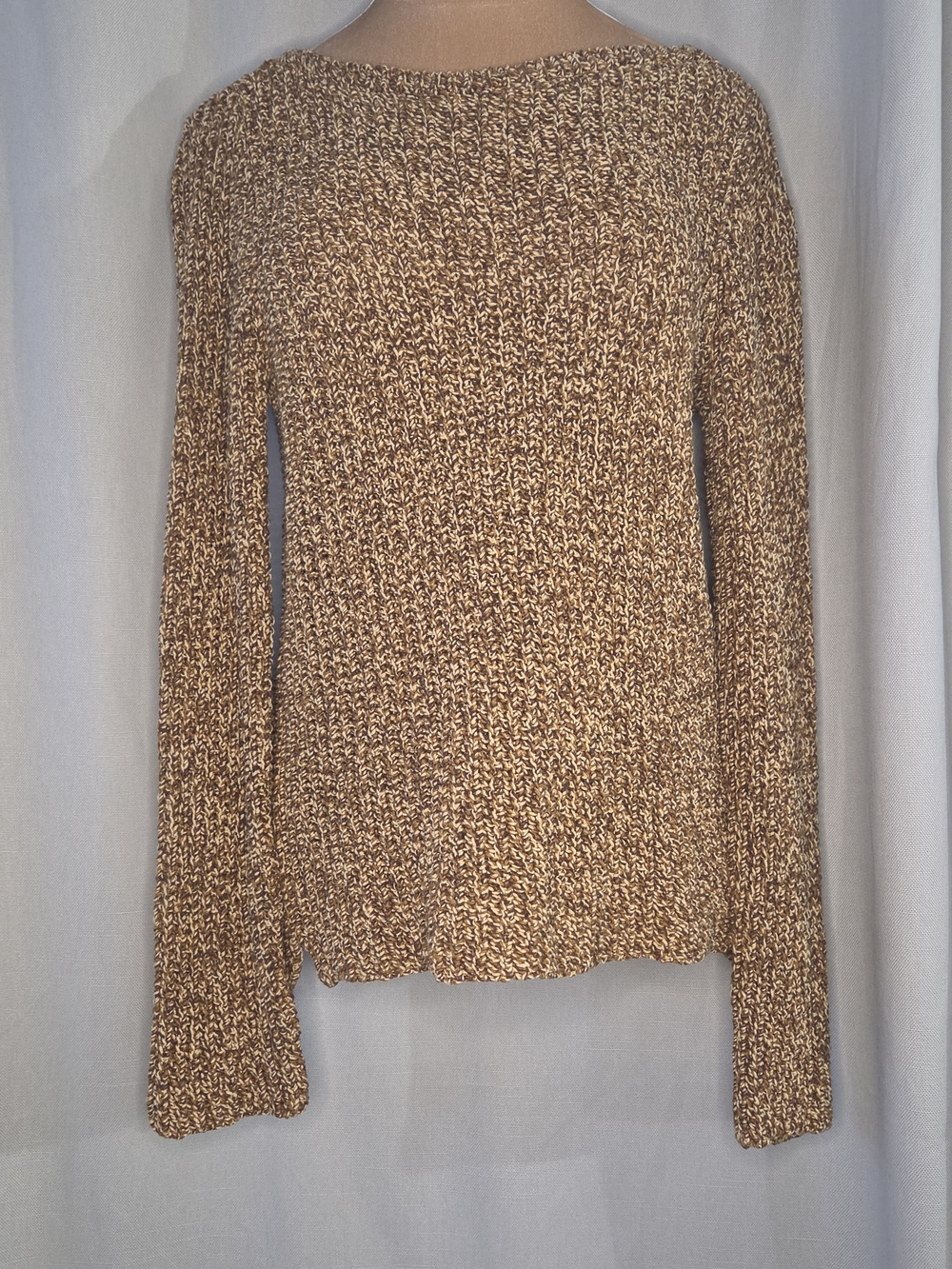 Lauren Ralph Lauren Cozy Marled Brown Crewneck Sweater - Women Size XL